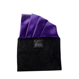 Alvaro Castagnino Men Purple Solid Pocket Square-picture-5