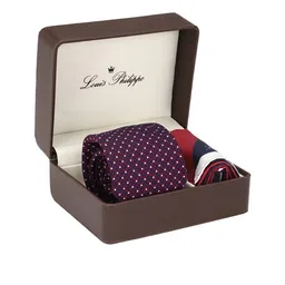 Louis Philippe Men Purple & Blue Printed Accessory Gift Set image 1