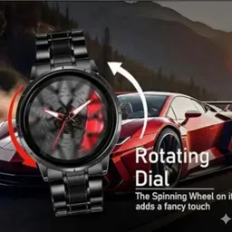 trendy styler FASHINABLE Flower Car Wheel Watch With Spinning Flower Rim Design Analog Watch - For Men TS-0009 image 2