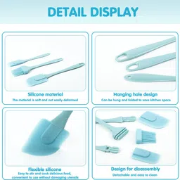 serplex Blue Silicone Spatula Set 3 Pcs Non-Stick Spatula image 3