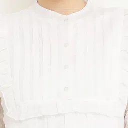 mumraa Casual Regular Sleeves Self Design Women White Top image 4