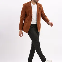 showoffff Men Solid Single Breasted Casual Blazer image 5