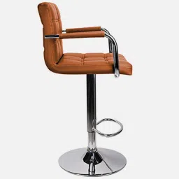 furniturstation Enn Leatherette Bar Stool In Tan Colour With Swivel image 4