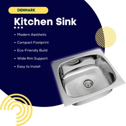 denmark denmarksink With P.V.C Coupling And P.V.C Waste Pipe (18*16*8inch) Under Counter Basin image 3