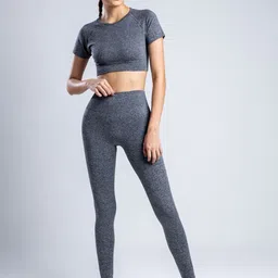 SKNZ Women Grey Solid Tracksuits image 1