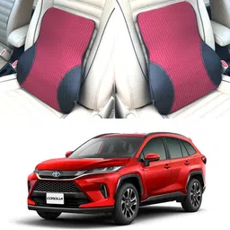 oshotto Black, Red Fabric, Leatherite Car Pillow Cushion for Toyota-picture-34