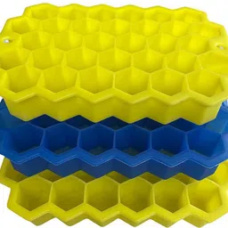 cpex 3 PCSSilicone Ice Cube Trays 37 Cavity Per Ice Tray, Flexible Silicone Honeycomb Yellow, Blue Silicone Ice Cube Tray-picture-12
