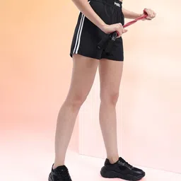 hrx by hrithik roshan Solid Women Black, White Casual Shorts-picture-11