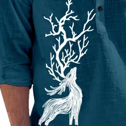 limro Men Solid Cotton Blend Straight Kurta image 2