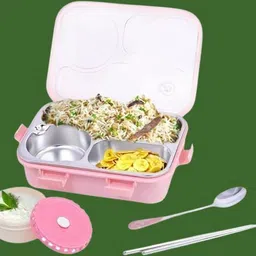 kello Stainless Steel Airtight Leak Proof Tiffin Box with Mini Container Inside K106 3 Containers Lunch Box-picture-31