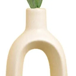prakriti hastkala Ceramic Oval Shape For Bedroom/ Living Room , Vase, Pack Of 1 Ceramic Vase image 2