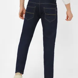 urbano fashion Men Slim Mid Rise Dark Blue Jeans image 3