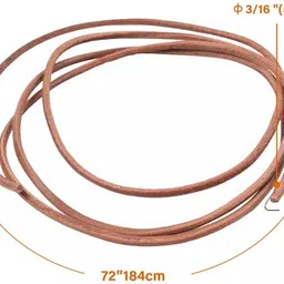 gobagee Leather Sewing Machine Belt 1pc, 5mm Diameter, 183cm Length, Brown & Metal Hook Leatherette Round Sewing Belt image 5