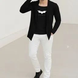 penvora Men Jacket Style Full Sleeve Black Shrug image 3