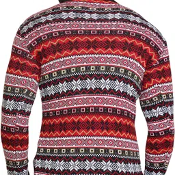 grand line Men Printed Round Neck Black Sweater image 2