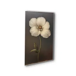 nestroots White Flower Canvas Series Vintage Printed Wall Painting White Frame image 5