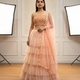 sonu creation Self Design Semi Stitched Lehenga Choli image 1