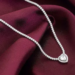giva 925 Silver Solitaire Love Necklace for Women Cubic Zirconia Rhodium Plated Sterling Silver Necklace-picture-12