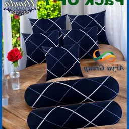 urmila creation Microfibre Bolster Pack of 7 Stripes 5 Cushion 2 Bolster-picture-34