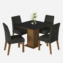 madesa Madera 4 Seater Dining Set In Brown Finish image 5