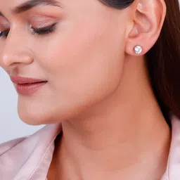 giva 925 Silver Anushka Silver Zircon Earrings|Lifetime Plating|6 Month Warranty Zircon Silver Stud Earring image 2