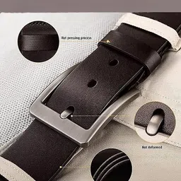 roversole Men Casual, Formal Black Genuine Leather Reversible Belt image 2