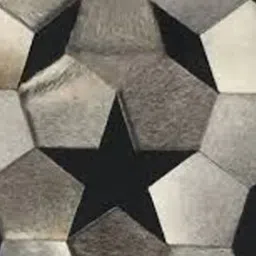 dazzhome Grey & Black Hair On Leather Geometrical Hand Woven 4X6ft Carpet image 4