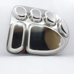 svsonline stainless steel dinar plate , thali in 6 compartment (set of 1) Dinner Plate image 4
