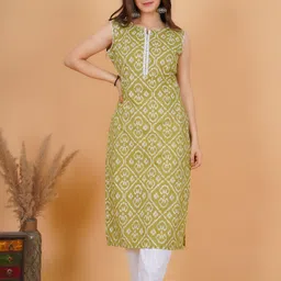 rimeline fashion Women Printed Pure Cotton Straight Kurta image 3