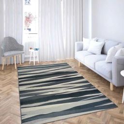 presto Grey Abstract Polyester 3 ft x 5 ft Machine made Carpet-picture-12