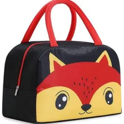 raycraft Kids Insulated Lunch Bag with Cute Simple Black Fox Waterproof Lunch Bag-picture-11
