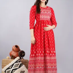 sonava club Women Printed Viscose Rayon Anarkali Kurta image 3