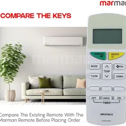 Marman Compatible with Daikin AC Remote Control Model 132I Suitable for 1 | 1.5 | 2 Ton Window and Split AC - Match Remote Key by Key with Existing Daikin AC Remote Controller image 4