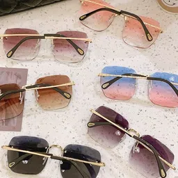 gansta Toughened Glass Lens, UV Protection Rectangular Sunglasses (Free Size) image 3