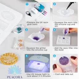 peacora Sun Mini & 25g UV Resin Hard Clear Glossy Finish for Artists & Professional image 4