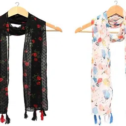 mss fashion Printed Chiffon Women Multicolor Scarf, Stole, Fancy Scarf-picture-34