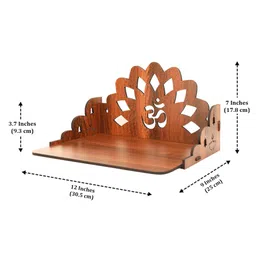 sehaz artworks Om Wooden Wall Mount Pooja Small Mandir For Home image 2