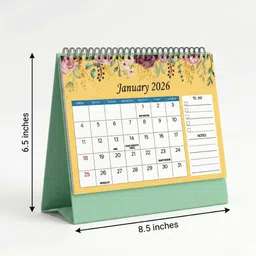 thinkcrafts Desk Calendar with Floral Design, 8.5 x 6.5 Inches,Monthly Notes Section 2026 Table Calendar image 5