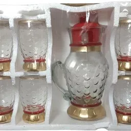 mofidul enterprises (Pack of 7) Pack Of 6 Piece Glass 1 Piece Jog Glass Set Water/Juice Glass image 1