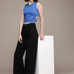 roadster Women Flared High Rise Black Jeans image 5