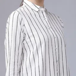 tokyo talkies Women Regular Fit Striped Casual Shirt image 4