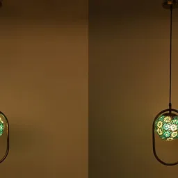 somil Glass Pendant Hanging Ceiling Lamp With Stylish Metal Oval Fitting -A20 Pendant Lamp Ceiling Lamp-picture-12