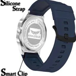 analogue Hexa Series | Smart Watch Strap | 3D Glass | Smart Clip | Soft Silicon | Boys Analog Watch - For Men ANLG-905-BLUE-BLUE image 4