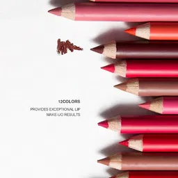 lanellie Super Matte Lip Liner Pencil, Matte Finish, (Set Of 12) - Multicolor image 2