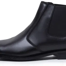 hayes london Genuine Leather Chelsea Boots, Mid Top Shoe with Comfortable Block Heel, Boots For Men image 2