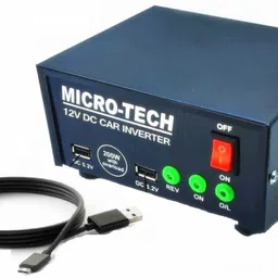 microtech 200 Watt Mini Car Inverter with Two AC Outputs and Two USB Ports and Mobile Charging Cable Car Inverter-picture-21