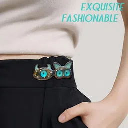 jiyancreation Adjustable Face Cat Button for Jeans Instant Removable Button Metal Buttons image 2