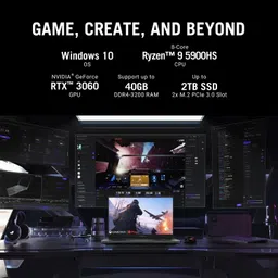 ASUS ROG Zephyrus G15 AMD Ryzen 9 Octa Core AMD R9-5900HS - (16 GB/1 TB SSD/Windows 10 Home/6 GB Graphics/NVIDIA GeForce RTX 3060/165 Hz) GA503QM-HQ173TS Gaming Laptop image 2