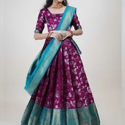 fabcartz Self Design Semi Stitched Lehenga Choli image 1