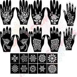 bittu creation MENDI_F100 MENDI_F100 Hand Mehndi Stencil Stencil-picture-13